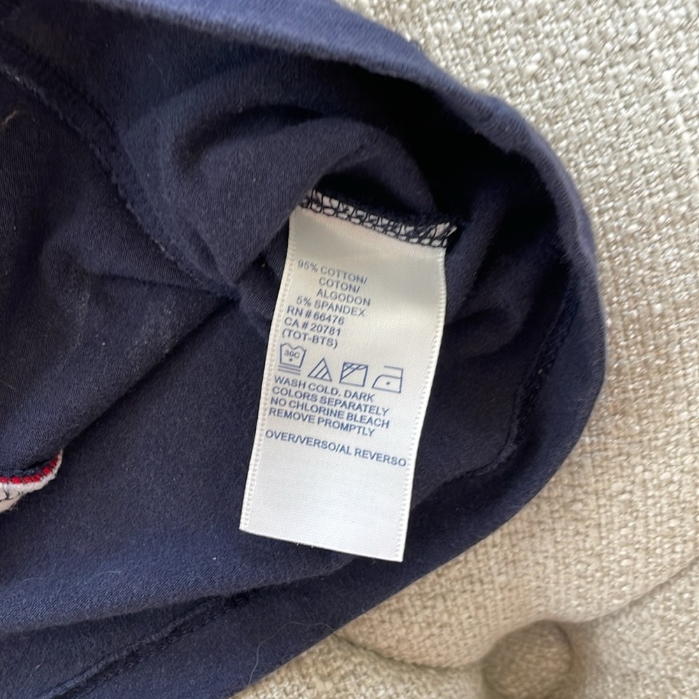 Vintage 1990’s Tommy Hilfiger XL navy, red and white racer back shirt - Picture 7 of 7